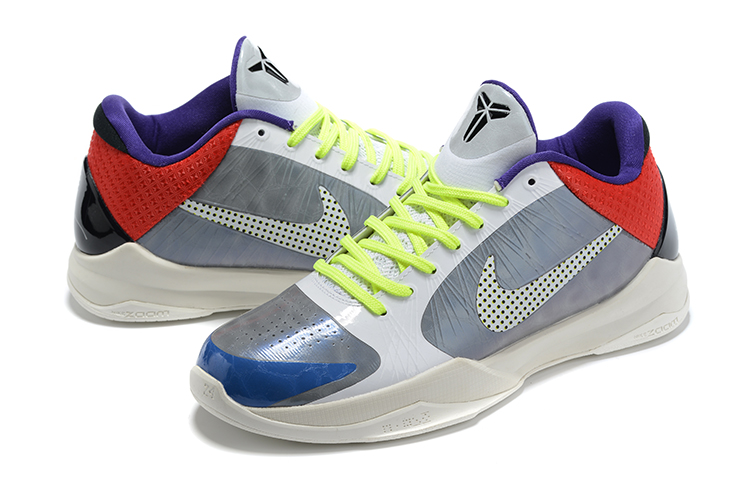 Nike Kobe 5 PJ Tucker White Grey Blue Red Shoes